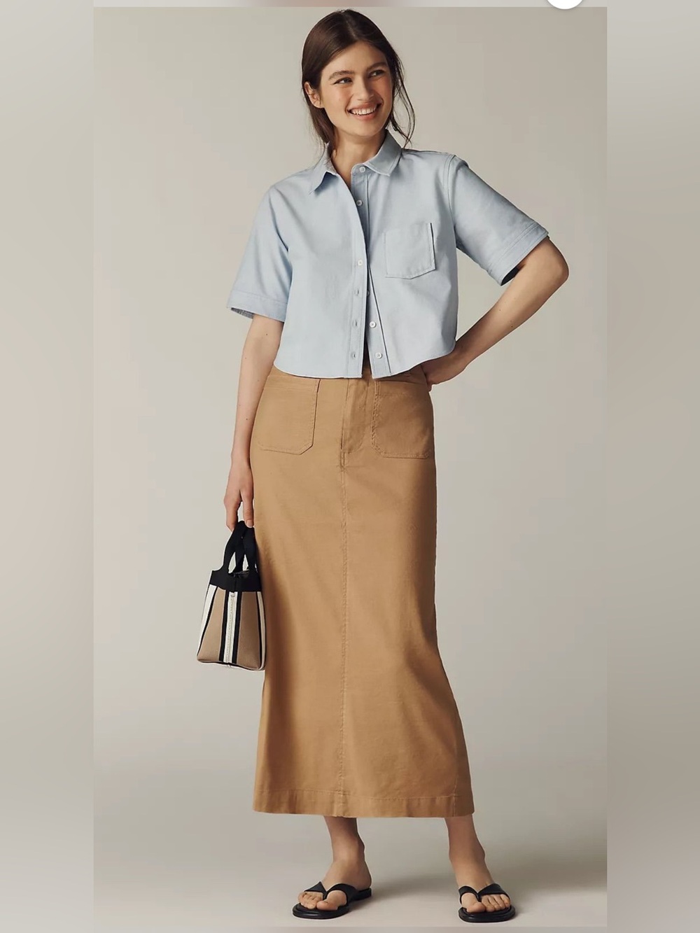 Maeve by Anthropologie Colette Linen Blend Maxi Skirt